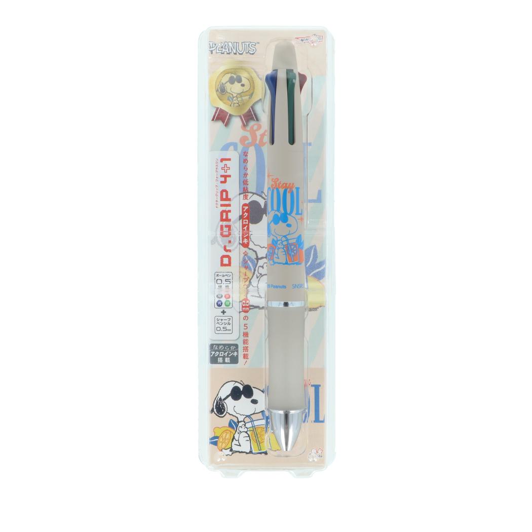 スヌーピー 多機能ボールペン Dr.Grip4＋1 ギフトペン ジョークール ピーナッツ サンスター文具