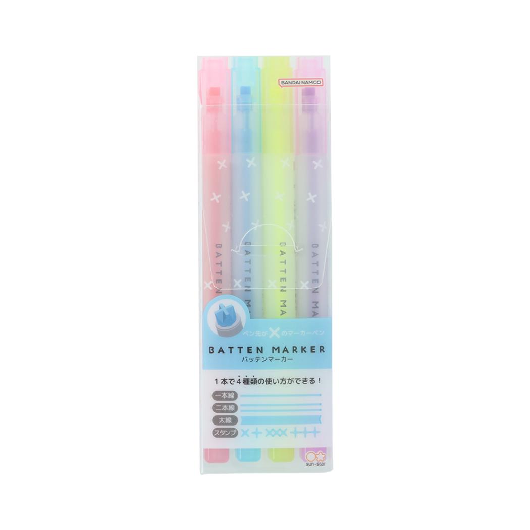 カラーペン バッテンマーカー 4本セット ブライトキャンディ サンスター文具