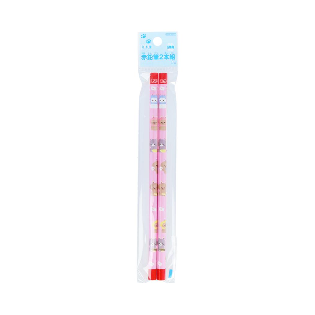 赤鉛筆 赤鉛筆2本組 ふわふわわんにゃん サンスター文具 新学期準備文具 かわいい グッズ メール便可 シネマコレクション