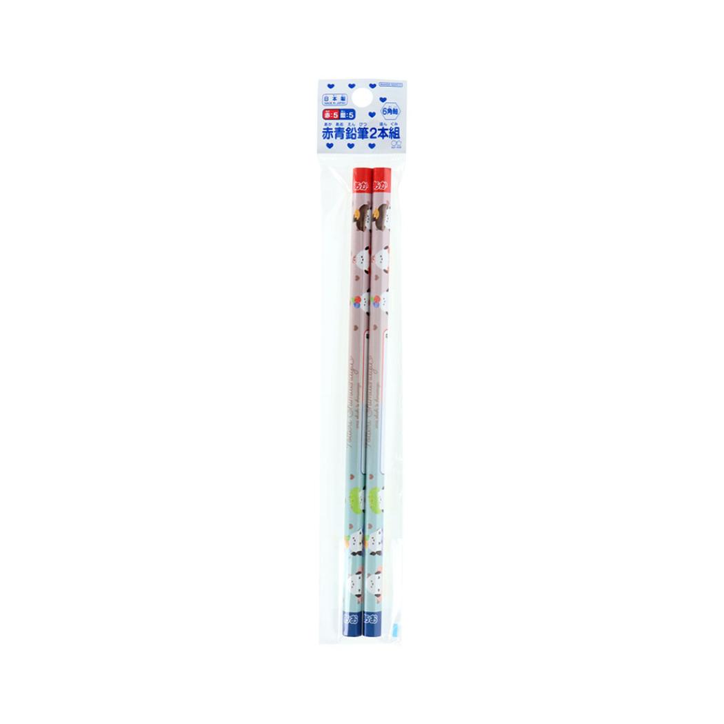 えんぴつ 赤青鉛筆 2本組 ぽってりシマエナガ サンスター文具 新学期準備文具 日本製 かわいい グッズ メール便可 シネマコレクション