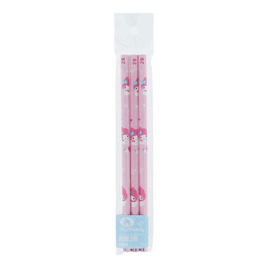 マイメロディ 鉛筆 2B 丸軸 3本組 ステショPastel サンリオ サンスター文具 新学期準備文具 筆記用具 小学生 キャラクター グッズ メール便可 シネマコレクション