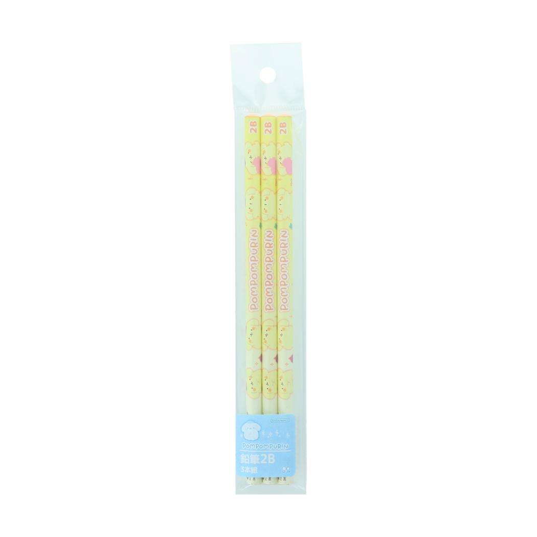 ポムポムプリン 鉛筆 2B 丸軸 3本組 MarshmallowPop マシュマロポップ サンリオ サンスター文具
