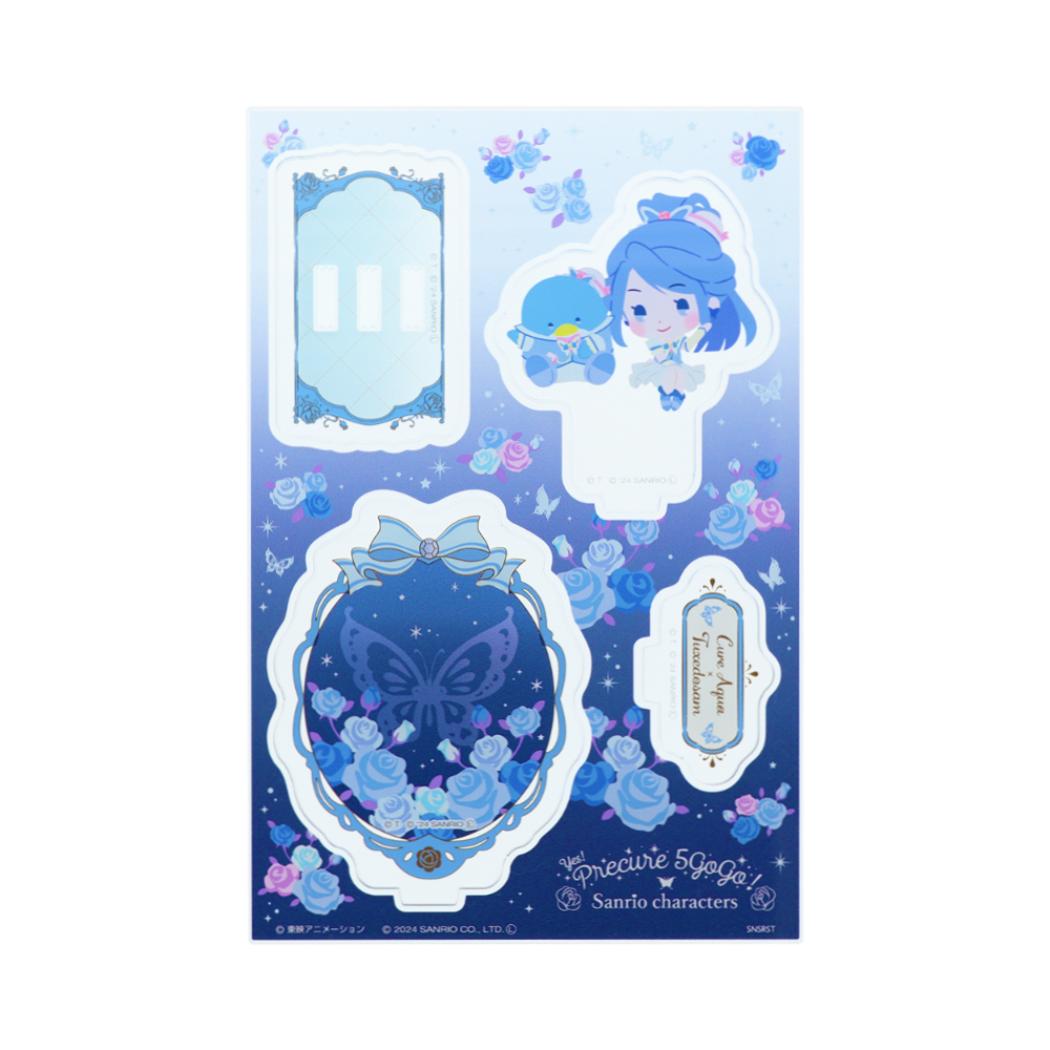 Yes！プリキュア5GoGo！xサンリオキャラクターズ コレクション雑貨 アクリルスタンド キュアアクア サンリオ サンスター文具 インテリア雑貨 アクスタ キャラクター グッズ メール便可 シネマコレクション