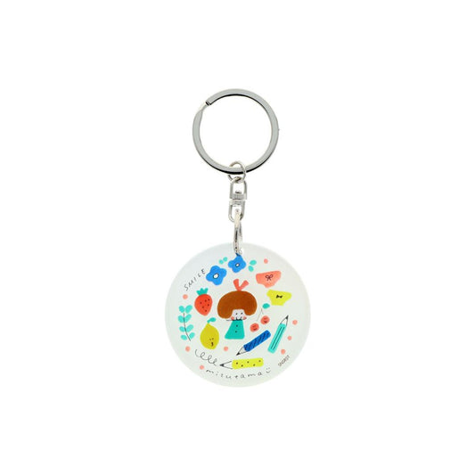 mizutama キーリング アクリルチャーム えんぴつとおんなのこ サンスター文具 プレゼント かわいい グッズ メール便可 シネマコレクション