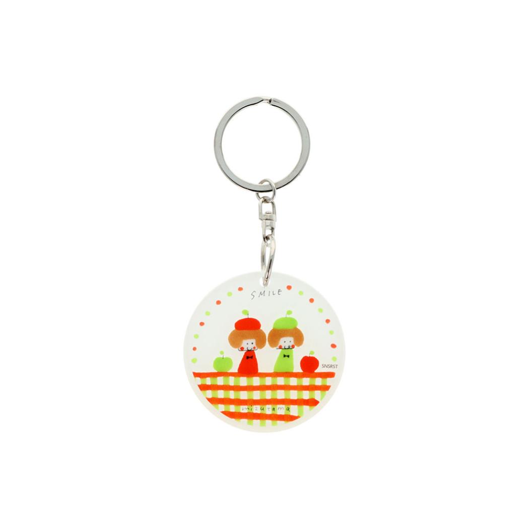 mizutama キーリング アクリルチャーム りんごとおんなのこ サンスター文具 プレゼント かわいい グッズ メール便可 シネマコレクション