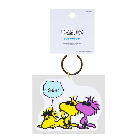 ウッドストック&スヌーピー キーリング アクリルキーホルダー サングラス ピーナッツ サンスター文具 かわいい キャラクター グッズ メール便可 シネマコレクション