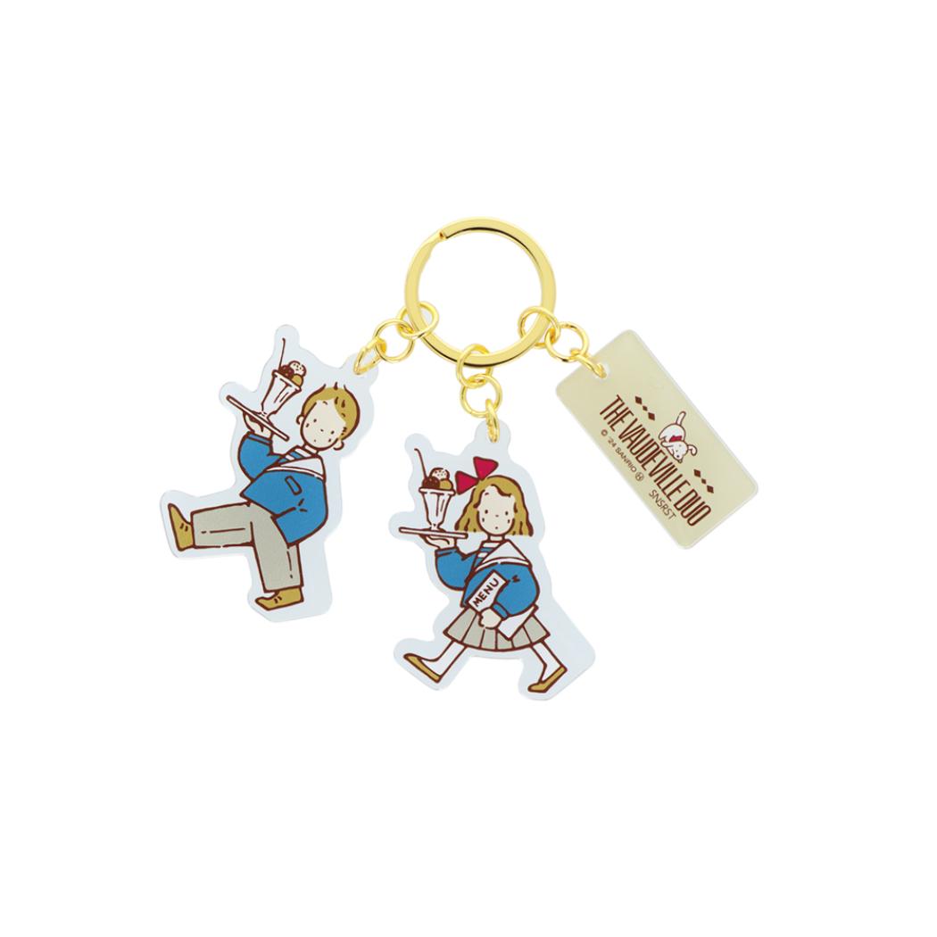 ザ ボードビルデュオ キーリング 3連アクリルキーホルダー レトロ サンリオ サンスター文具 プレゼント アクキー キャラクター グッズ メール便可 シネマコレクション