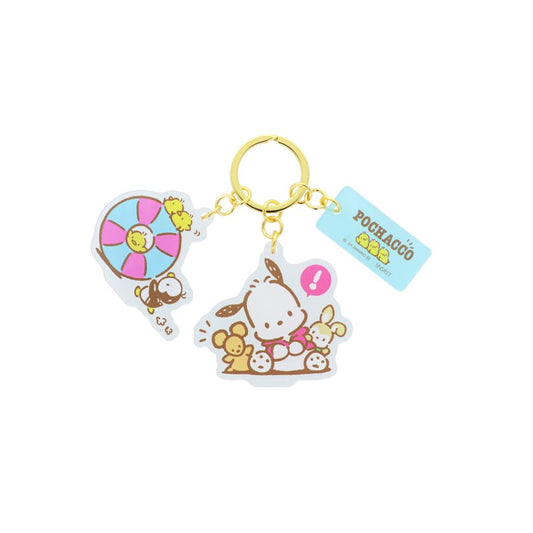 ポチャッコ キーリング 3連アクリルキーホルダー レトロ サンリオ サンスター文具 プレゼント アクキー キャラクター グッズ メール便可 シネマコレクション