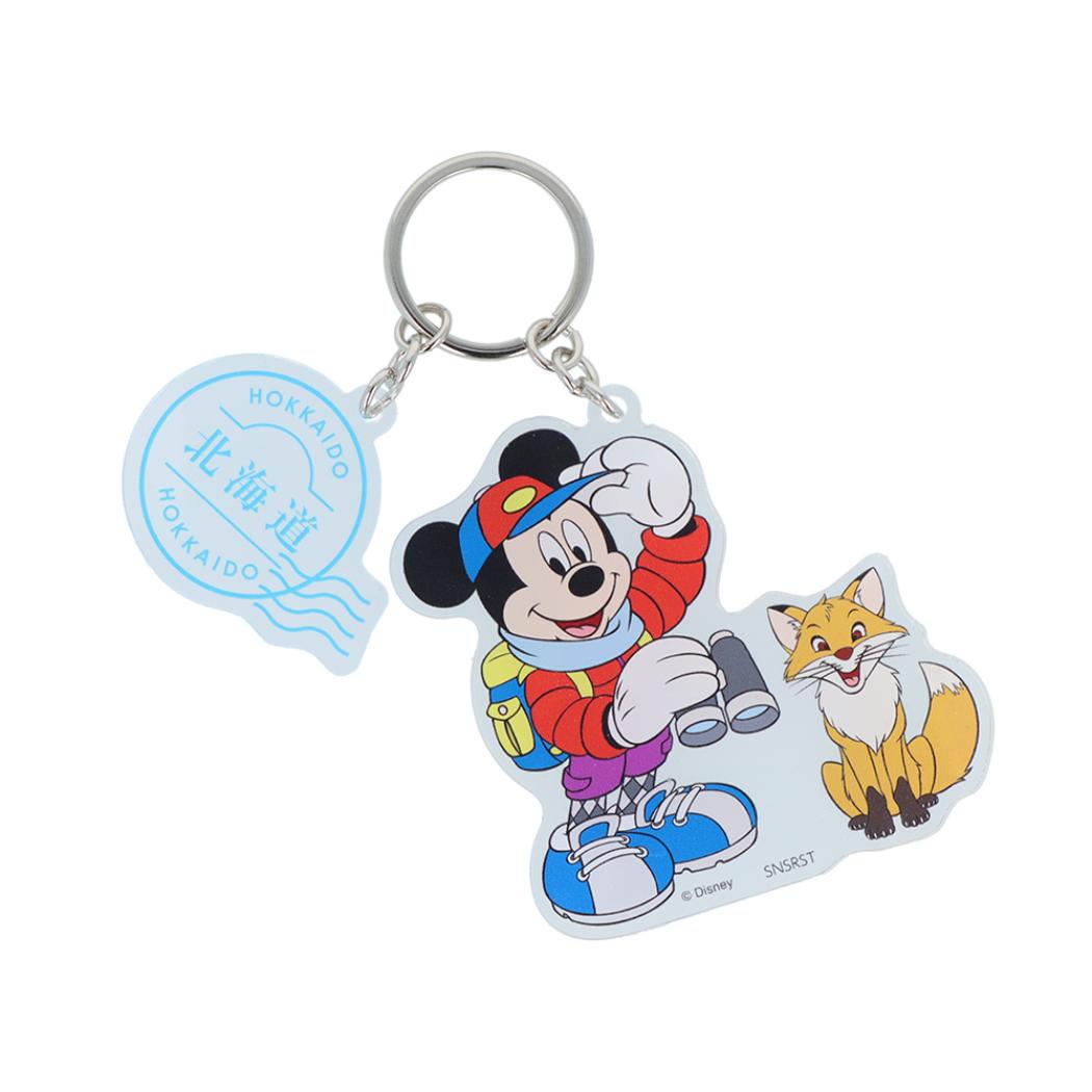 ミッキーマウス キーリング 2連アクリルキーホルダー DREAM TRAVEL 北海道 ディズニー サンスター文具 アクキー キャラクター グッズ メール便可 シネマコレクション