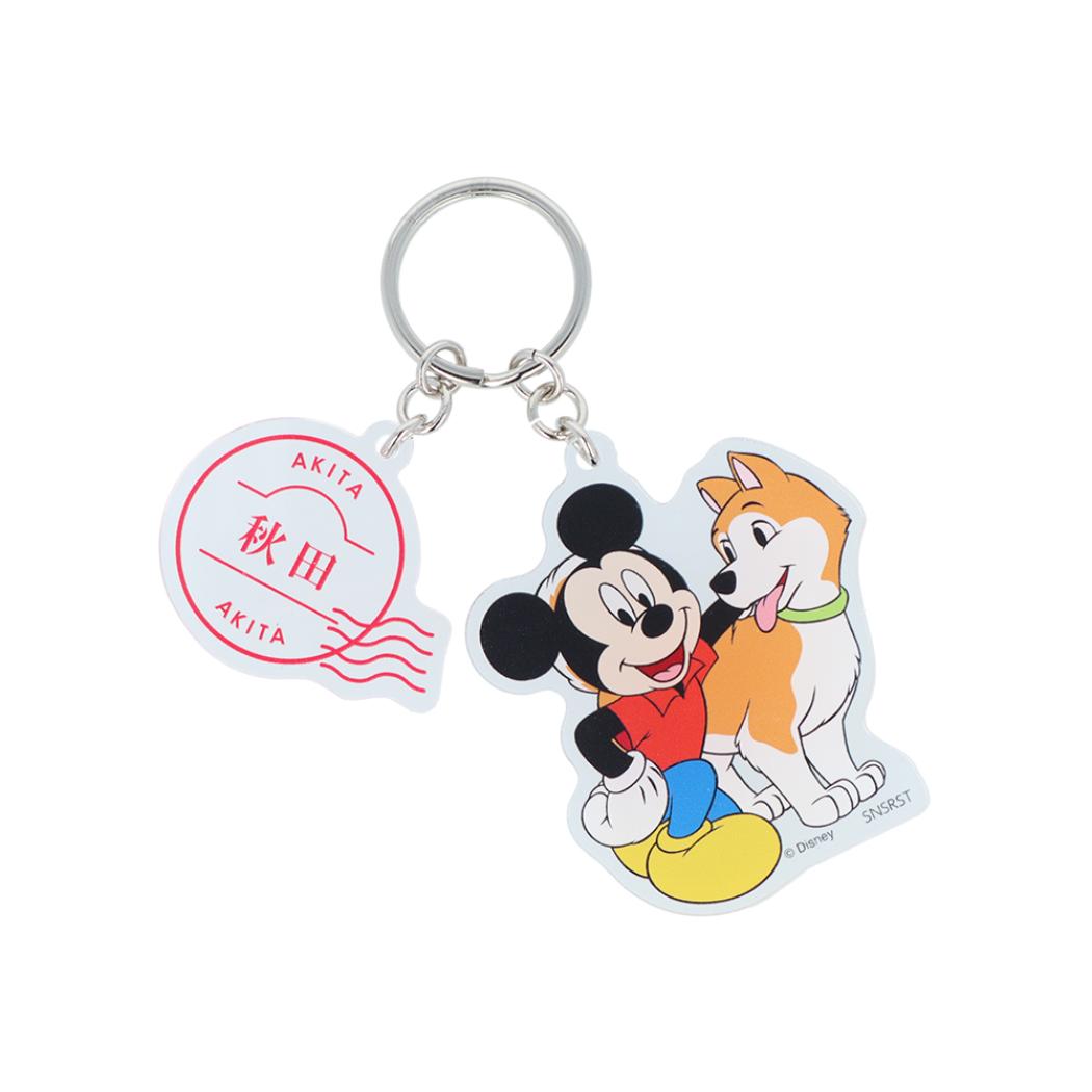 ミッキーマウス キーリング 2連アクリルキーホルダー DREAM TRAVEL 秋田県 ディズニー サンスター文具 アクキー キャラクター グッズ メール便可 シネマコレクション
