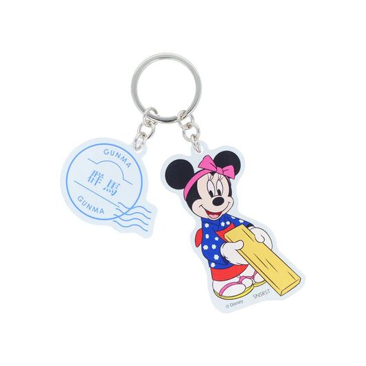 ミニーマウス キーリング 2連アクリルキーホルダー DREAM TRAVEL 群馬県 ディズニー サンスター文具 アクキー キャラクター グッズ メール便可 シネマコレクション