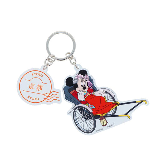 ミニーマウス キーリング 2連アクリルキーホルダー DREAM TRAVEL 京都府 ディズニー サンスター文具 アクキー キャラクター グッズ メール便可 シネマコレクション