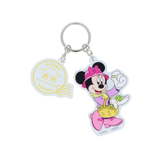ミニーマウス キーリング 2連アクリルキーホルダー DREAM TRAVEL 香川県 ディズニー サンスター文具 アクキー キャラクター グッズ メール便可 シネマコレクション