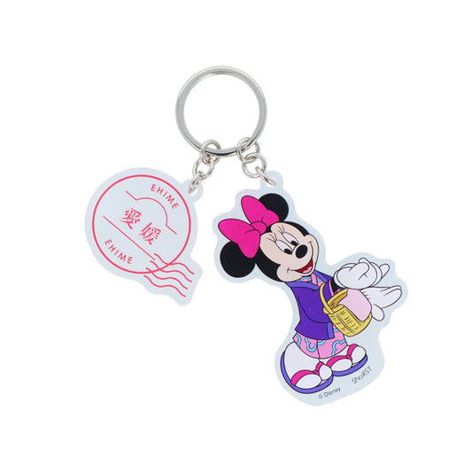 ミニーマウス キーリング 2連アクリルキーホルダー DREAM TRAVEL 愛媛県 ディズニー サンスター文具 アクキー キャラクター グッズ メール便可 シネマコレクション