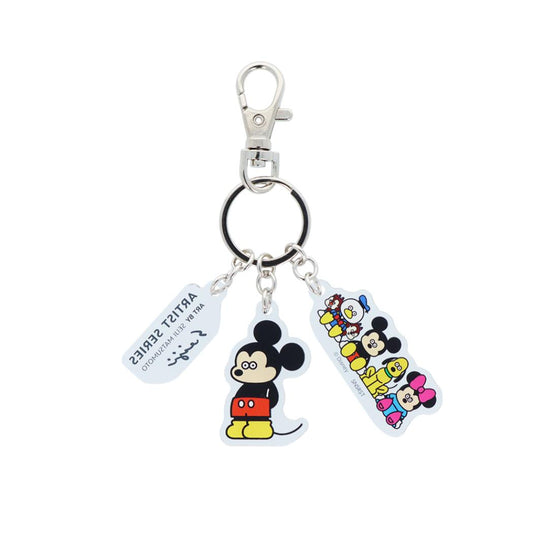 ディズニーx松本セイジ キーリング ３連アクリルキーホルダー C ディズニー サンスター文具 プレゼント キャラクター グッズ メール便可 シネマコレクション