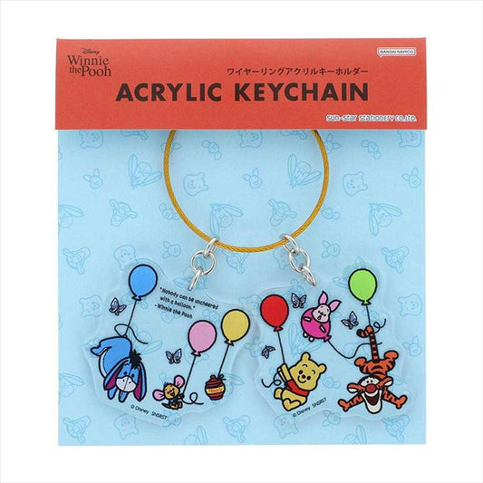 くまのプーさん キーリング アクリルキーホルダー Artist series art by TAROUT ふうせん ディズニー サンスター文具 アクキー 2連 キャラクター グッズ メール便可 シネマコレクション
