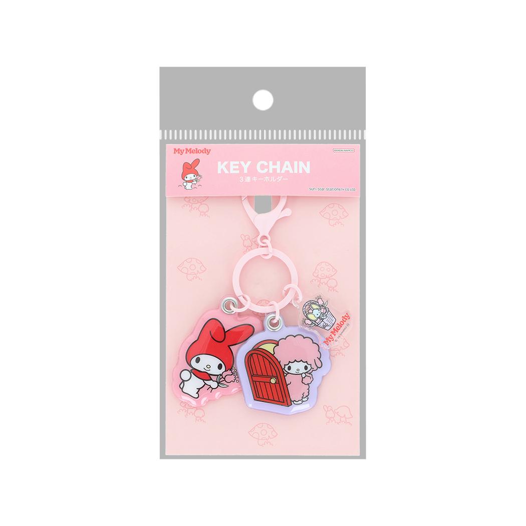 サンリオキャラクターズ キーリング 3連キーホルダー レトロ マイメロディ Sanrio サンスター文具