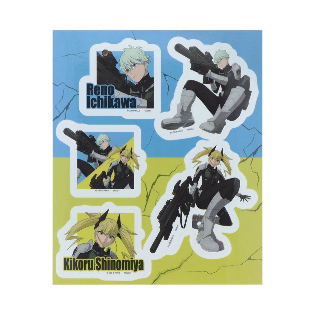 怪獣8号 ステッカー キャラクター ビッグクリアステッカー 市川 レノ＆四ノ宮 キコル 少年ジャンプ サンスター文具 キャラクターシール アニメキャラクター グッズ メール便可 シネマコレクション