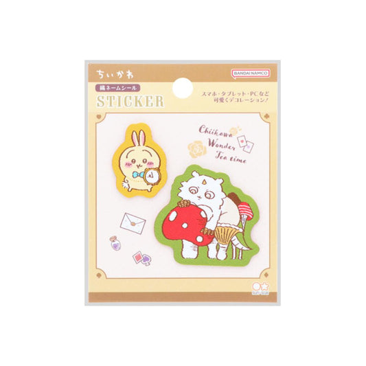 ちいかわ 刺繍ステッカー 織ネームシール うさぎ＆あのこ サンスター文具 デコレーション キャラクター グッズ メール便可 シネマコレクション