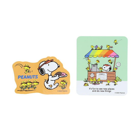 スヌーピー ダイカットステッカー ステッカー2枚セット カフェスタンド ピーナッツ サンスター文具 スマホデコ デコステッカー キャラクター グッズ メール便可 シネマコレクション