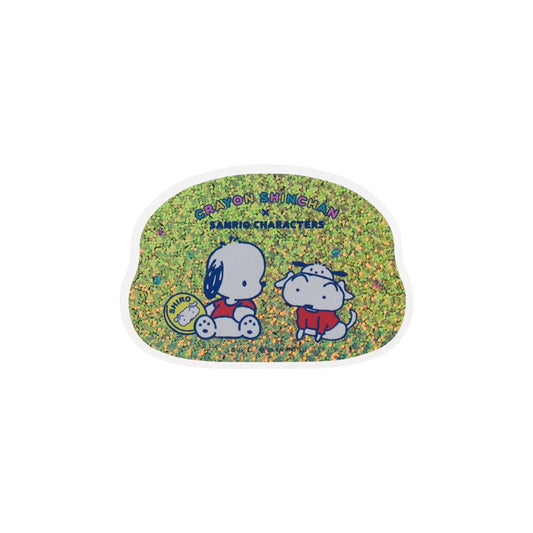 クレヨンしんちゃんxサンリオキャラクターズ ダイカットステッカー ホログラムステッカー シロxポチャッコ サンスター文具 デコシール キャラクター グッズ メール便可 シネマコレクション