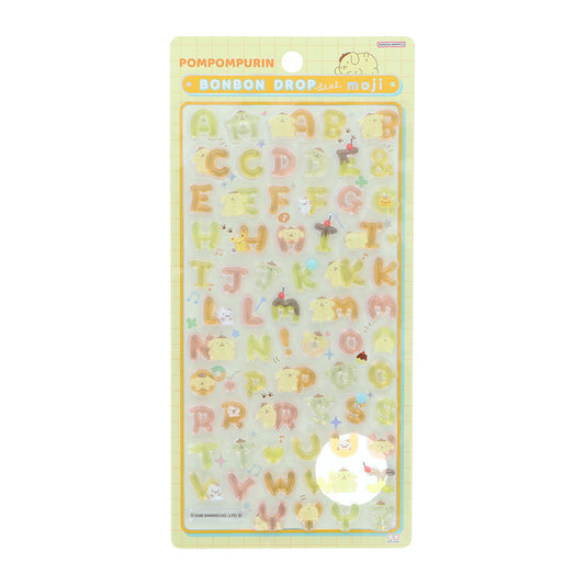 【お1人様1つまで】ポムポムプリン ボンボンドロップシール もじ  サンリオ