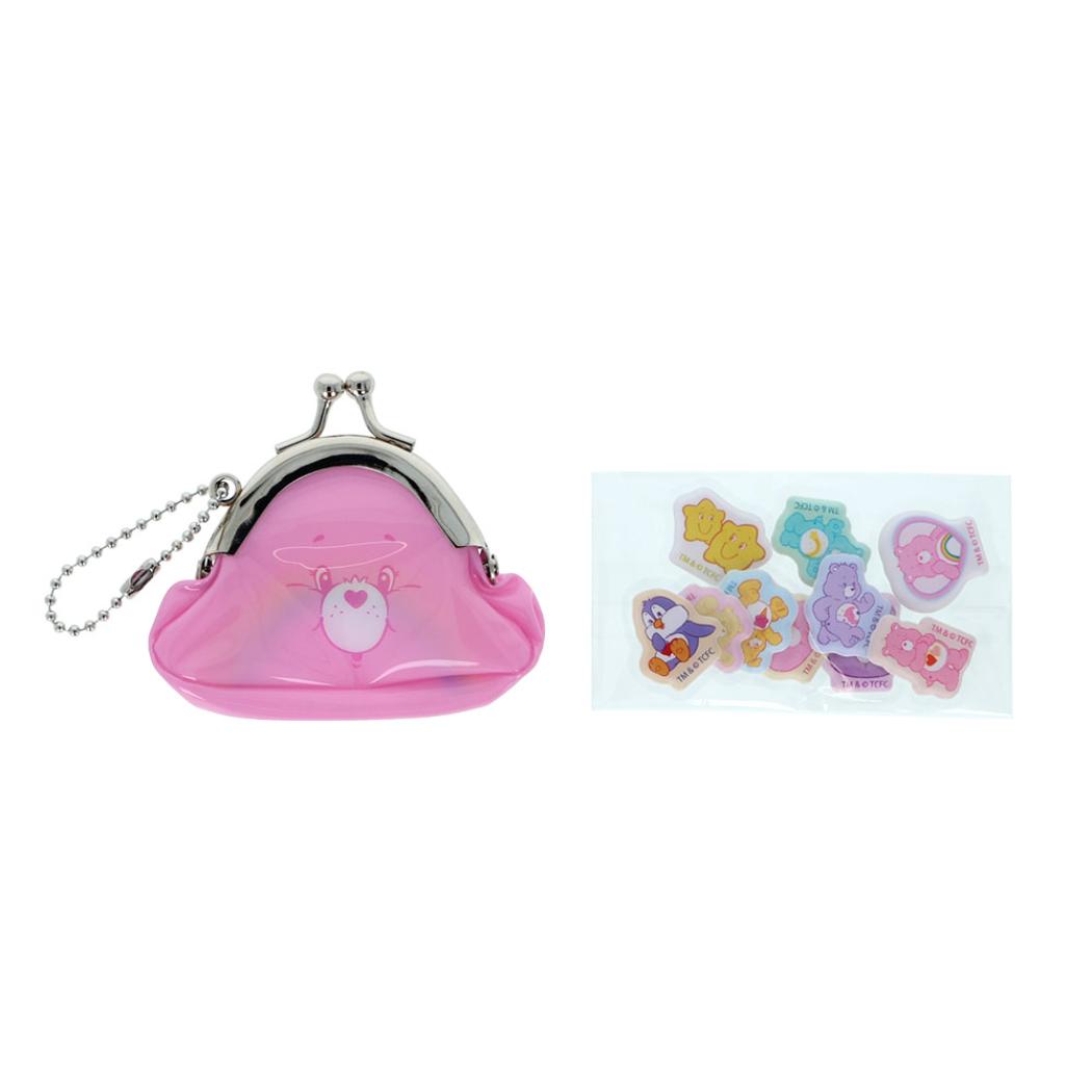 ケアベア フレークシール プチパース付きフレークシール ピンク CareBears サンスター文具