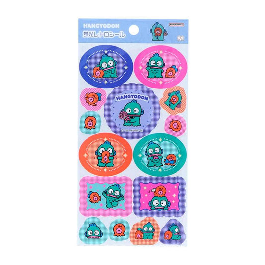 ハンギョドン シールシート 蛍光レトロシール チェック サンリオ サンスター文具 手帳デコ キャラクター グッズ メール便可 シネマコレクション