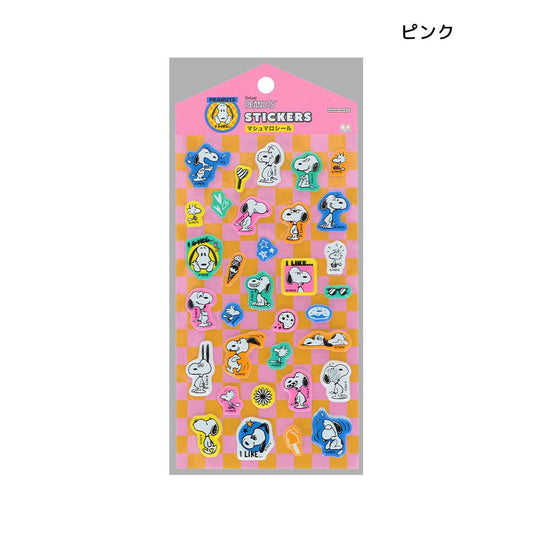 スヌーピー シールシート マシュマロシール PEANUTS I LIKE ピンク ピーナッツ サンスター文具