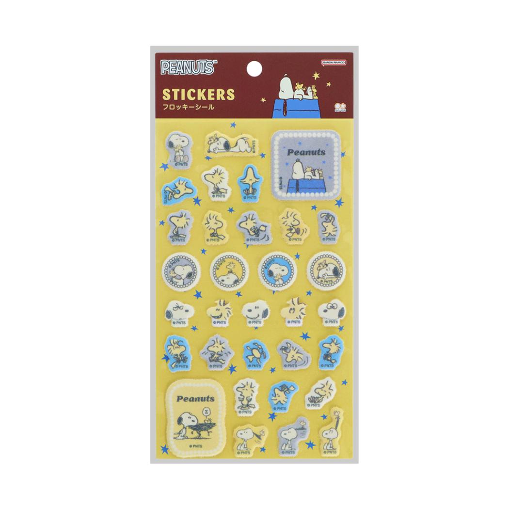 スヌーピー シールシート フロッキーシール WOODSTOCK＆SNOOPY スヌーピー＆ウッドストック ピーナッツ サンスター文具