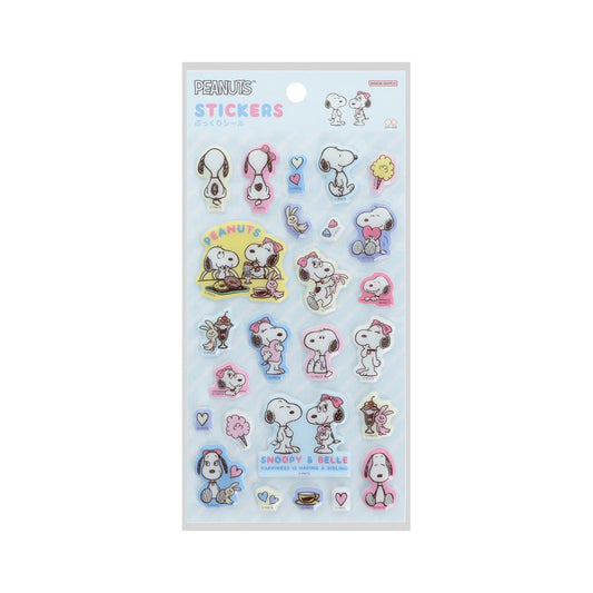 スヌーピー シールシート ぷっくりシール PNSB ライトブルー ピーナッツ サンスター文具