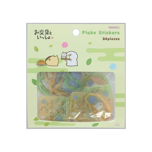 お文具といっしょ フレークシール ぷっくりシール お茶 サンスター文具