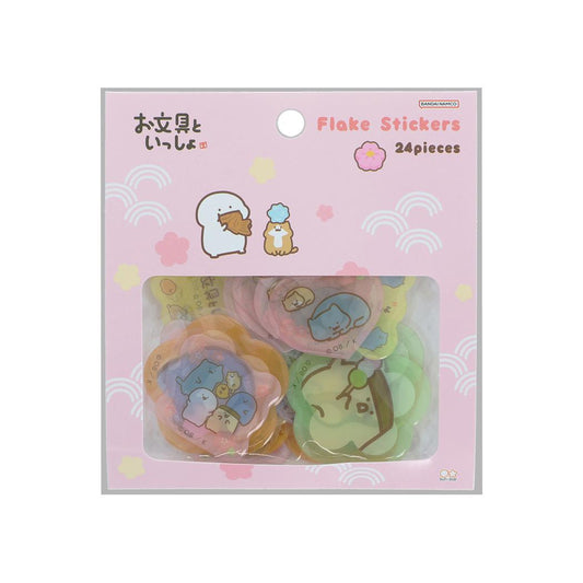 お文具といっしょ フレークシール ぷっくりシール お花 サンスター文具