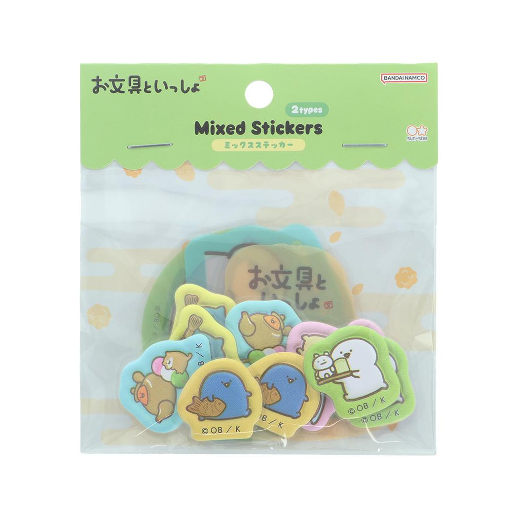 お文具といっしょ フレークシール ミックスシール お茶 サンスター文具