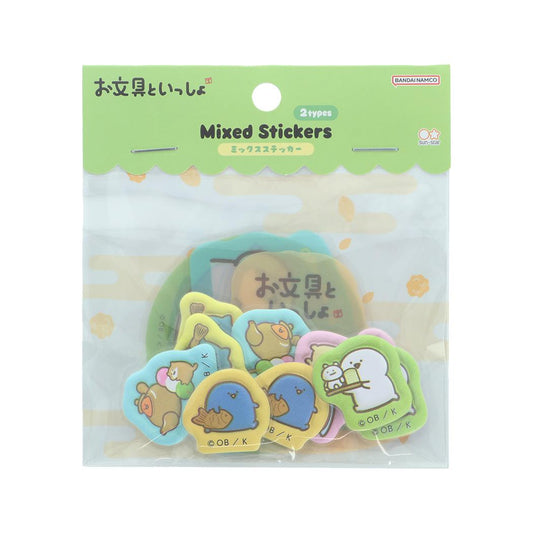 お文具といっしょ フレークシール ミックスシール お茶 サンスター文具