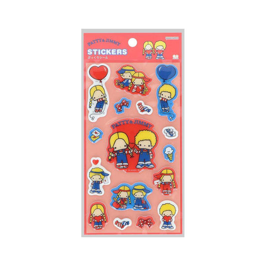 サンリオキャラクターズ シールシート ぷっくりシール レトロ パティ＆ジミー Sanrio サンスター文具