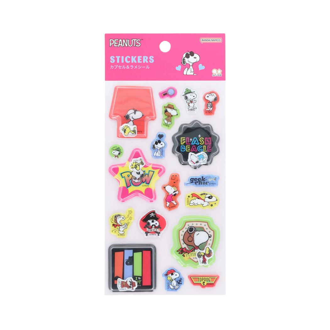 スヌーピー シールシート カプセル＆ラメシール カラフル ピーナッツ サンスター文具