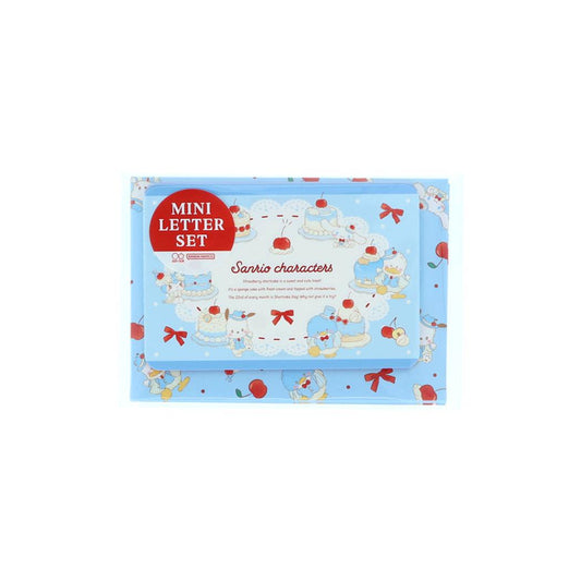 サンリオキャラクターズ 手紙セット ダイカットミニレター スイートケーキコレクション スカイブルーチェリーケーキ Sanrio サンスター文具 手渡し手紙セット ミニ便箋＆ミニ封筒 キャラクター グッズ メール便可 シネマコレクション
