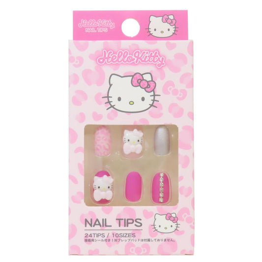 ハローキティ コスメ雑貨 ネイルチップ ヒョウ柄 サンリオ サンタン ネイルアート 付け爪 キャラクター グッズ メール便可 シネマコレクション