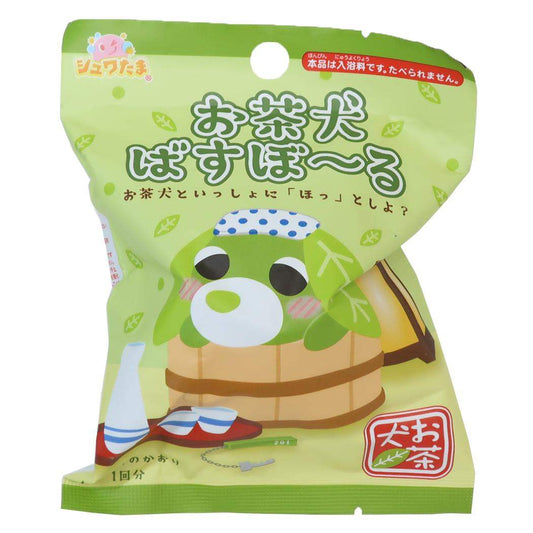 お茶犬 入浴剤 バスボール リョク茶のかおり サンタン おもしろ雑貨 かわいい 単品 キャラクター グッズ シネマコレクション
