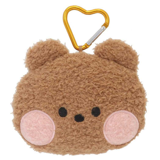 LINE FRIENDS minini ミニポーチ カラビナ付きフェイスポーチ ブニニ サンタン 小物入れ キャラクター グッズ シネマコレクション