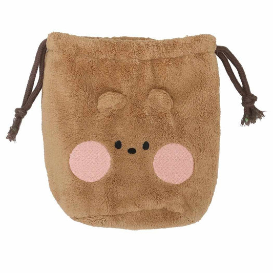 LINE FRIENDS minini 巾着袋 ダイカット巾着ポーチ ブニニ サンタン きんちゃくポーチ 小物入れ キャラクター グッズ メール便可 シネマコレクション