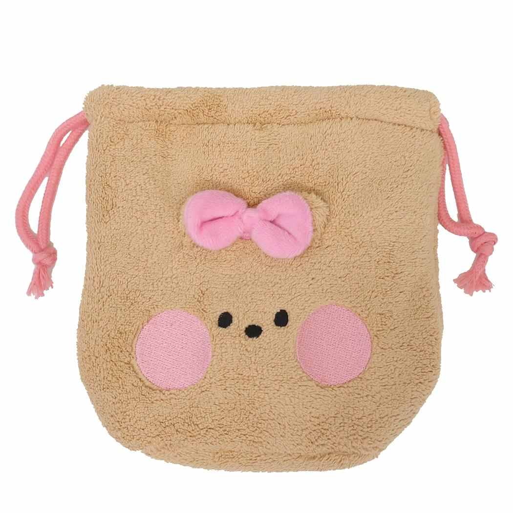 LINE FRIENDS minini 巾着袋 ダイカット巾着ポーチ チョニニ サンタン きんちゃくポーチ 小物入れ キャラクター グッズ メール便可 シネマコレクション