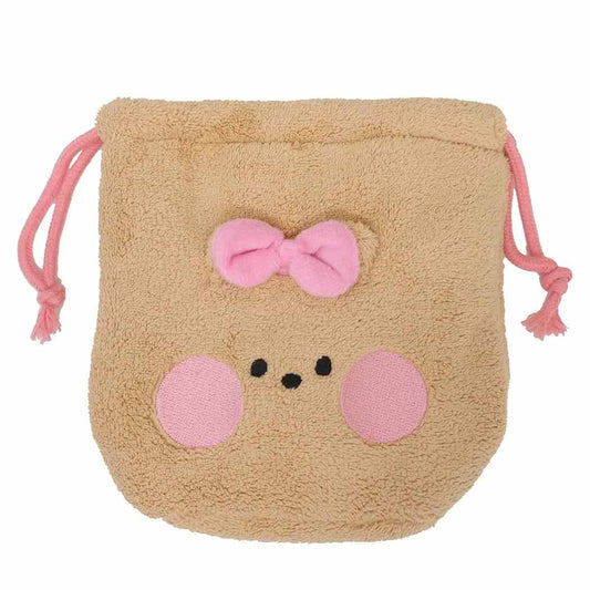 LINE FRIENDS minini 巾着袋 ダイカット巾着ポーチ チョニニ サンタン きんちゃくポーチ 小物入れ キャラクター グッズ メール便可 シネマコレクション