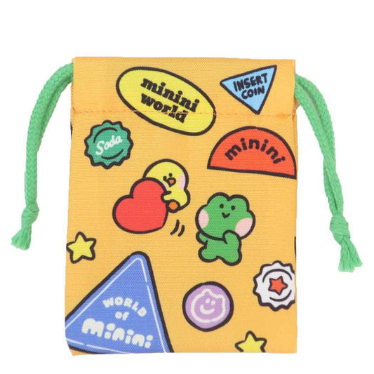 LINE FRIENDS minini 巾着袋 プリントミニ巾着 E サンタン 小物入れ きんちゃくポーチ キャラクター グッズ メール便可 シネマコレクション