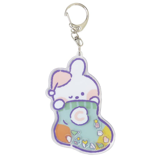 LINE FRIENDS minini キーリング シャカシャカアクリルキーホルダー コニニ サンタン アクキー キャラクター グッズ メール便可 シネマコレクション