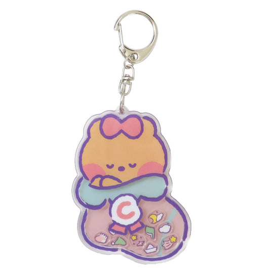 LINE FRIENDS minini キーリング シャカシャカアクリルキーホルダー チョニニ サンタン アクキー キャラクター グッズ メール便可 シネマコレクション