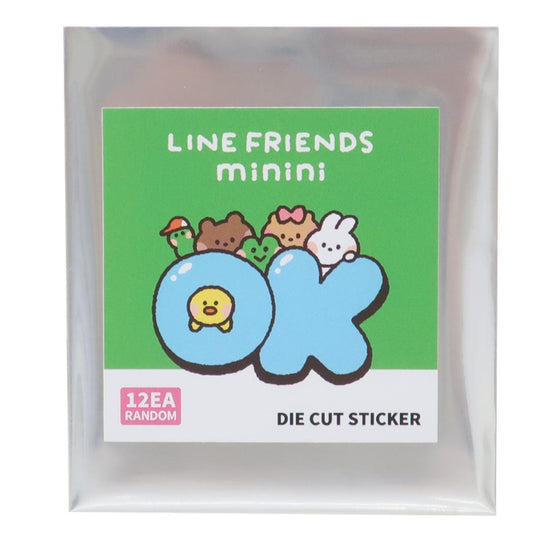 LINE FRIENDS minini ダイカットシール ダイカットステッカー 全12種 サンタン コレクション雑貨 キャラクター グッズ メール便可 シネマコレクション