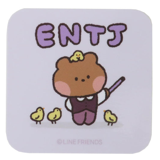 LINE FRIENDS minini ダイカットシール MBTIステッカー ブニニA ENTJ サンタン デコレーション スマホデコ 性格診断 キャラクター グッズ メール便可 シネマコレクション