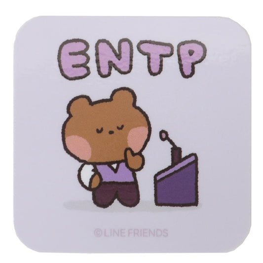 LINE FRIENDS minini ダイカットシール MBTIステッカー ブニニC ENTP サンタン デコレーション スマホデコ 性格診断 キャラクター グッズ メール便可 シネマコレクション